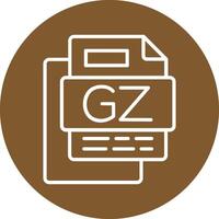 GZ File Line Multi Circle Icon vector