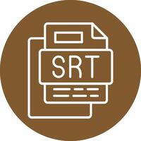 SRT File Line Multi Circle Icon vector