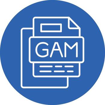 GAM File Line Multi Circle Icon vector
