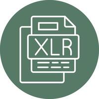XLR File Line Multi Circle Icon vector
