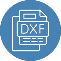Dxf File Line Multi Circle Icon vector