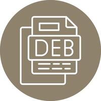 Deb File Line Multi Circle Icon vector