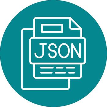 Json File Line Multi Circle Icon vector