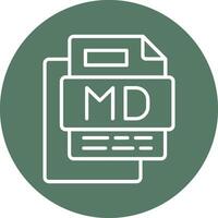 Md File Line Multi Circle Icon vector