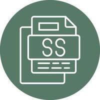 SS File Line Multi Circle Icon vector