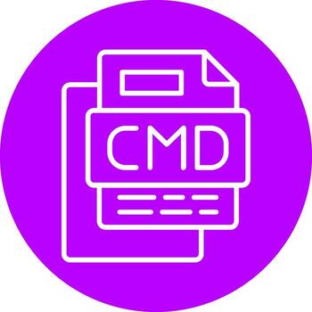 CMD File Line Multi Circle Icon vector