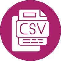CSV File Glyph Multi Circle Icon vector