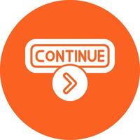 Continue Glyph Multi Circle Icon vector