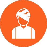 Head Injury Glyph Multi Circle Icon vector