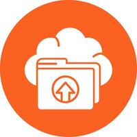 Cloud Upload Glyph Multi Circle Icon vector