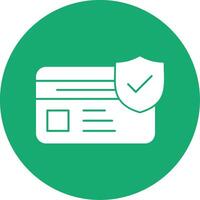 Card Protection Glyph Multi Circle Icon vector