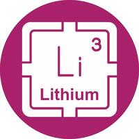 Lithium Glyph Multi Circle Icon vector