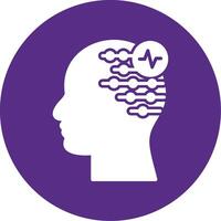 Electroencephalogram Glyph Multi Circle Icon vector