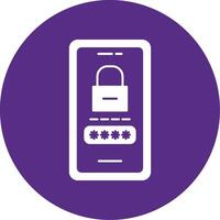 Password Lock Glyph Multi Circle Icon vector