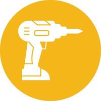 Cordless Drill Glyph Multi Circle Icon vector