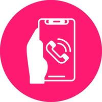Phone Call Glyph Multi Circle Icon vector