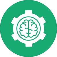 Brain Functions Glyph Multi Circle Icon vector