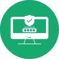 Password Protection Glyph Multi Circle Icon vector