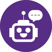 Ai Assistant Glyph Multi Circle Icon vector