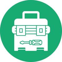 Tool Box Glyph Multi Circle Icon vector