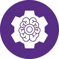 Brain Functions Glyph Multi Circle Icon vector
