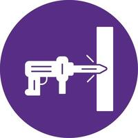Hammer Drill Glyph Multi Circle Icon vector