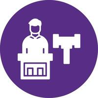 Judge Glyph Multi Circle Icon vector