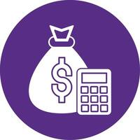 Money Bag Glyph Multi Circle Icon vector