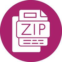 ZIP File Glyph Multi Circle Icon vector