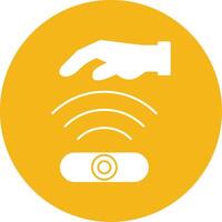 Hand Sensor Glyph Multi Circle Icon vector