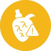 Heart Attack Glyph Multi Circle Icon vector