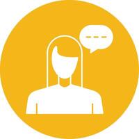 Virtual Assistant Glyph Multi Circle Icon vector