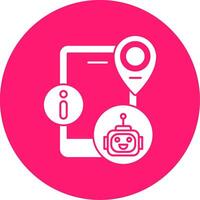 Virtual Assistant Glyph Multi Circle Icon vector