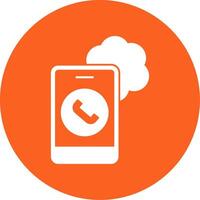 Cloud Based Calling Glyph Multi Circle Icon vector