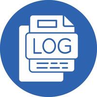 LOG File Glyph Multi Circle Icon vector