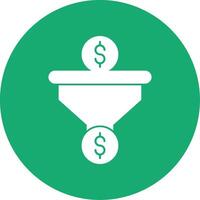 Dollar Sales PipeGlyph Multi Circle Glyph Multi Circle Icon vector