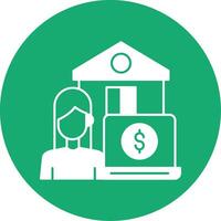 Work From Home Glyph Multi Circle Icon vector