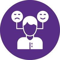 Emotions Glyph Multi Circle Icon vector