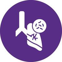 Germs In Lungs Glyph Multi Circle Icon vector