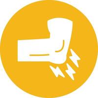 Elbow Pain Glyph Multi Circle Icon vector