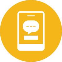 Phone Message Glyph Multi Circle Icon vector