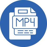 MP4 Music File Glyph Multi Circle Icon vector