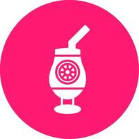 Cocktail Glyph Multi Circle Icon vector