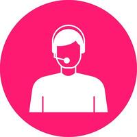 Virtual Assistant Glyph Multi Circle Icon vector