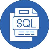 SQL File Glyph Multi Circle Icon vector