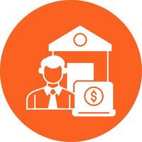 Work From Home Glyph Multi Circle Icon vector