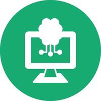 Artificial Intelligence Glyph Multi Circle Icon vector