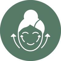 Facial Massage Glyph Multi Circle Icon vector