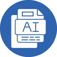 AI File Glyph Multi Circle Icon vector