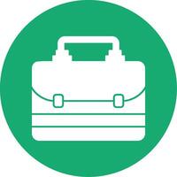 Briefcase Glyph Multi Circle Icon vector